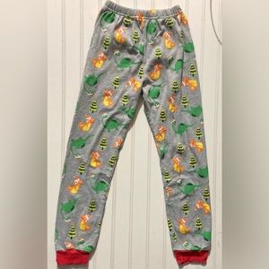 Shelry‎ Pajama Pants youth size 10 Dinosaur Christmas Tree Santa Hats